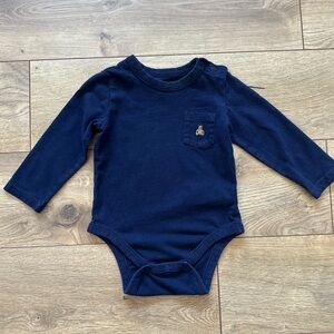 Baby Gap Brannan Bear Bodysuit | 12–18M | Navy Long Sleeve One Piece